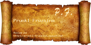 Prunkl Fruzsina névjegykártya